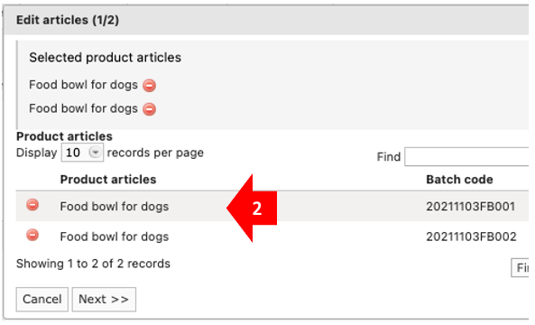 article selection